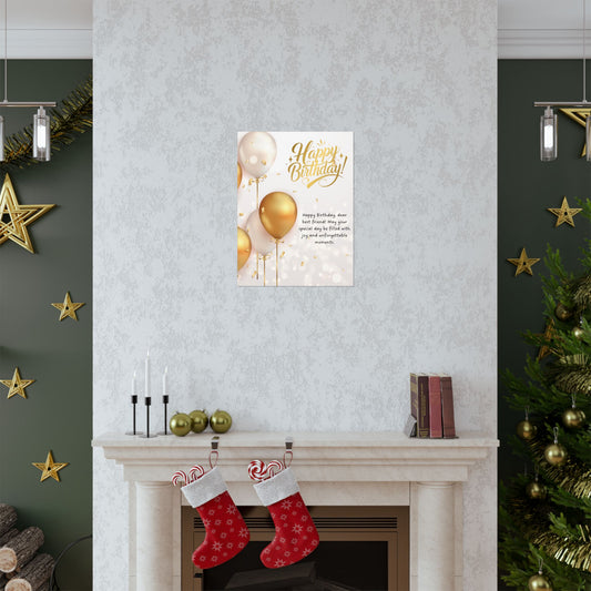 Happy Birthday Matte Vertical Poster - Celebrate Special Days with Joyful Balloons
