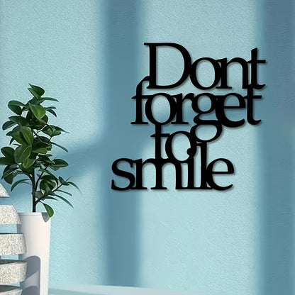 Don't Forget to Smile Metal Wall Art - Outdoor Decorative Sign for Garden or Lawn