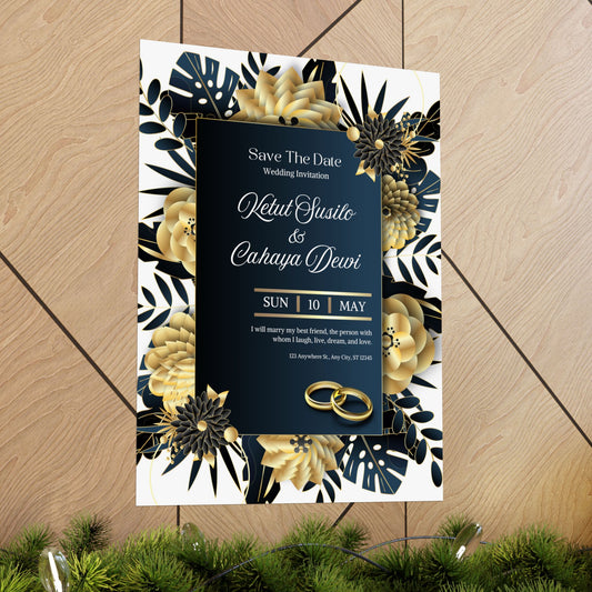 Elegant Save the Date Wedding Posters - Floral Design