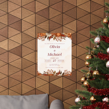 Elegant Floral Wedding Poster | Invite Decor for Olivia & Michael