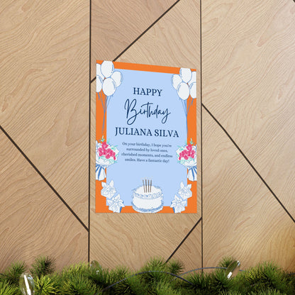 Personalized Birthday Celebration Wall Art - Matte Vertical Posters