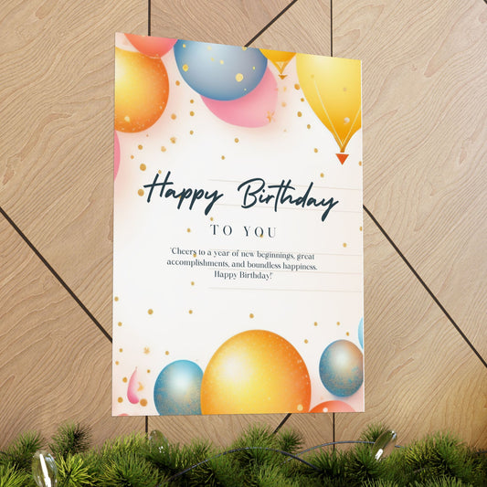 Birthday Celebration Poster - Cheers to a Year of New Beginnings