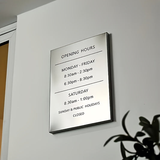 Nordic Minimalist Stainless Steel Metal Sign – Custom Engraved Nameplate