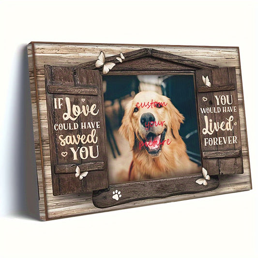 Custom Pet Memorial Poster - Personalised Wooden Framed Dog & Cat Photo Art,