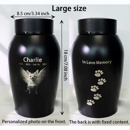 Custom Photo Engraved Pet Cremation Urn