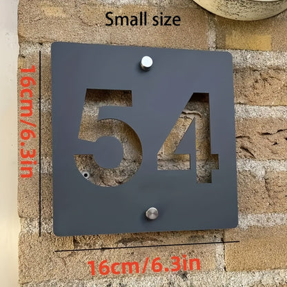 Elegant Black Metal Address Plaque "6.83meter - Extra Thick, Hollow-Carved Design with Stainless Steel Screws for Easy Wall Mounting - Ideal for Villas, Courtyard Homes, Hotels & Guesthouses, Modern Home Decor