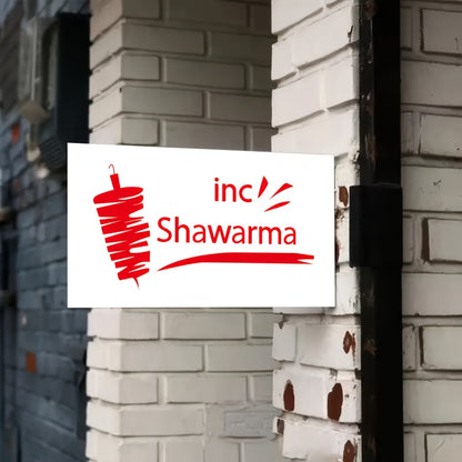 Customisable Double-Sided Acrylic Sign with Vibrant Red &amp; White Graphics