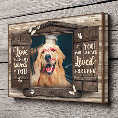 Custom Pet Memorial Poster - Personalised Wooden Framed Dog & Cat Photo Art,