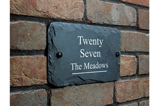 Rustic Natural Slate House Sign Plaque