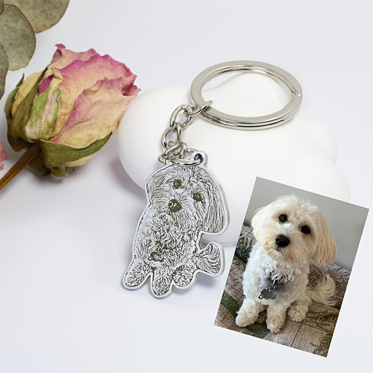 Custom Engraved Pet Photo Keychain