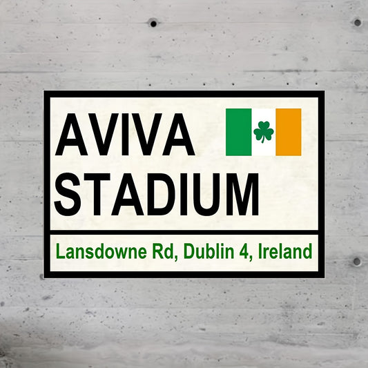 Aviva Stadium Metal Tin Sign – A Must-Have for Irish Rugby Fans!