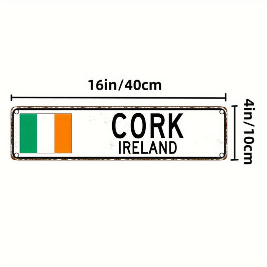 Vintage "CORK IRELAND" Aluminium Sign – Timeless Metal Wall Art